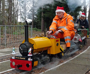 Stafford class steam loco at the Pinewood Miniature Railway Santa Special