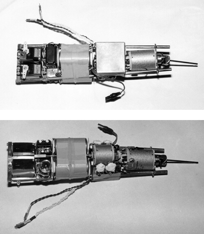 The rear equipment assembly of the radio controlled model submarine