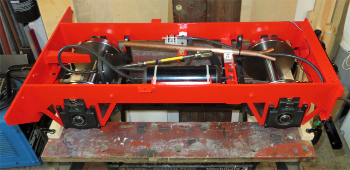 Constructing a tender chassis for a Feldbahn steam engine.