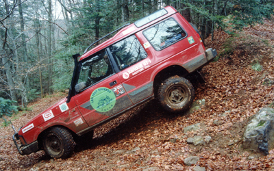 Land Rover Discovery on the 1000 Rivers event in the Massif Centrale region of France
