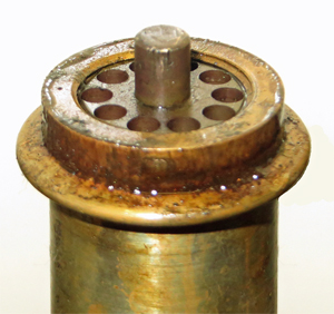 Soft Pop type safety valve as fitted to Feldbahn, and later Stafford, steam locomotives